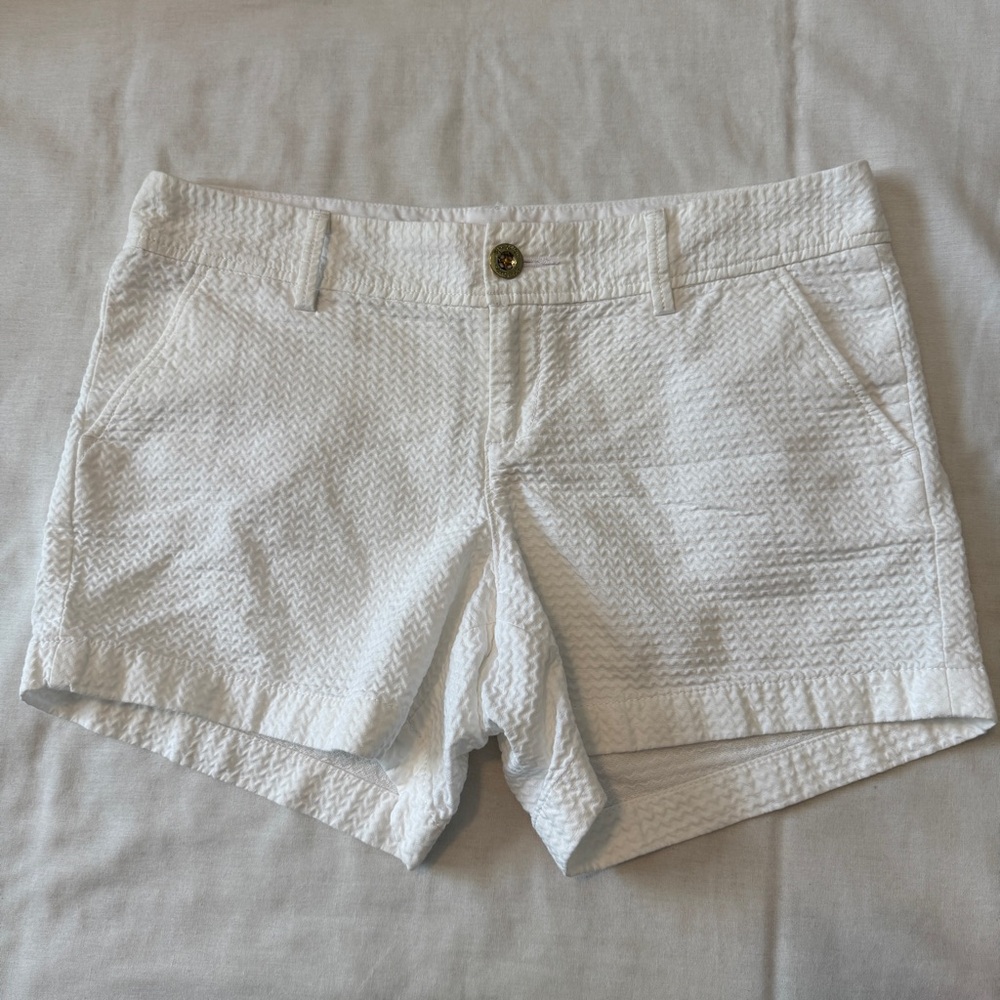 Lilly Pulitzer White Textured Women Shorts
